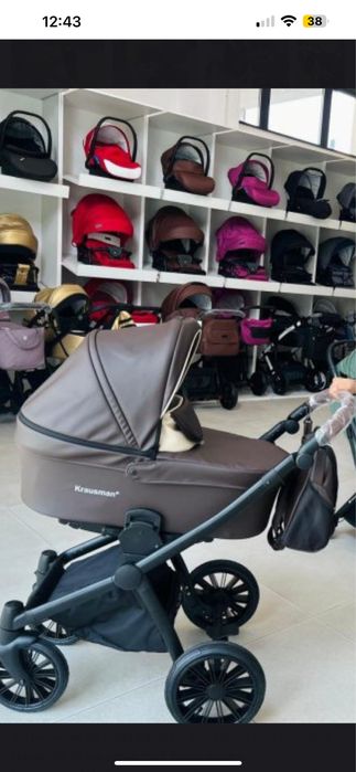 Carucior 3 in 1 Rider Soft Brown - Krausman - Testat ADAC