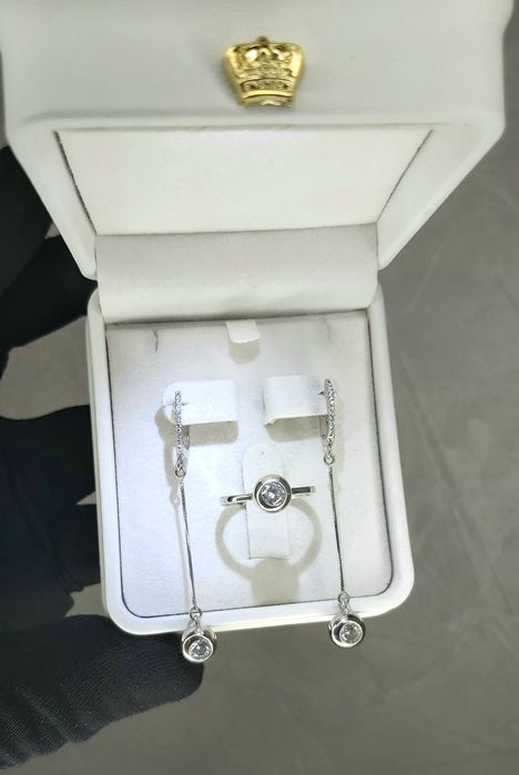Kumush uzuk zirak komplekt 925 proba Женский Кольцо серьги комплект