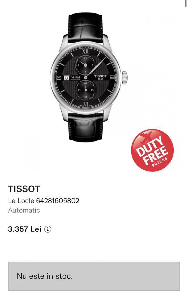 Ceas Automatic TISSOT Le Locle NOU!
