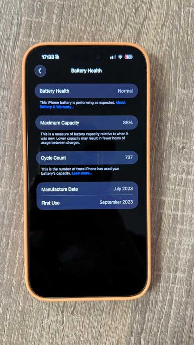 Iphone 15 Pro Max Natural Titanium 256 GB + Husa Iphone Silicon Orange