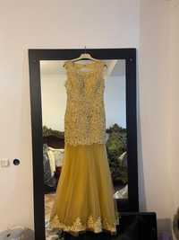 Золотое платье ручной вышивки