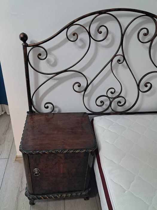 Pat forjat  cu saltea 180x200