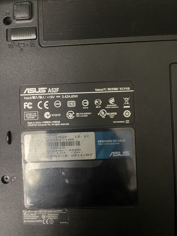 Ноутбук Asus A52F