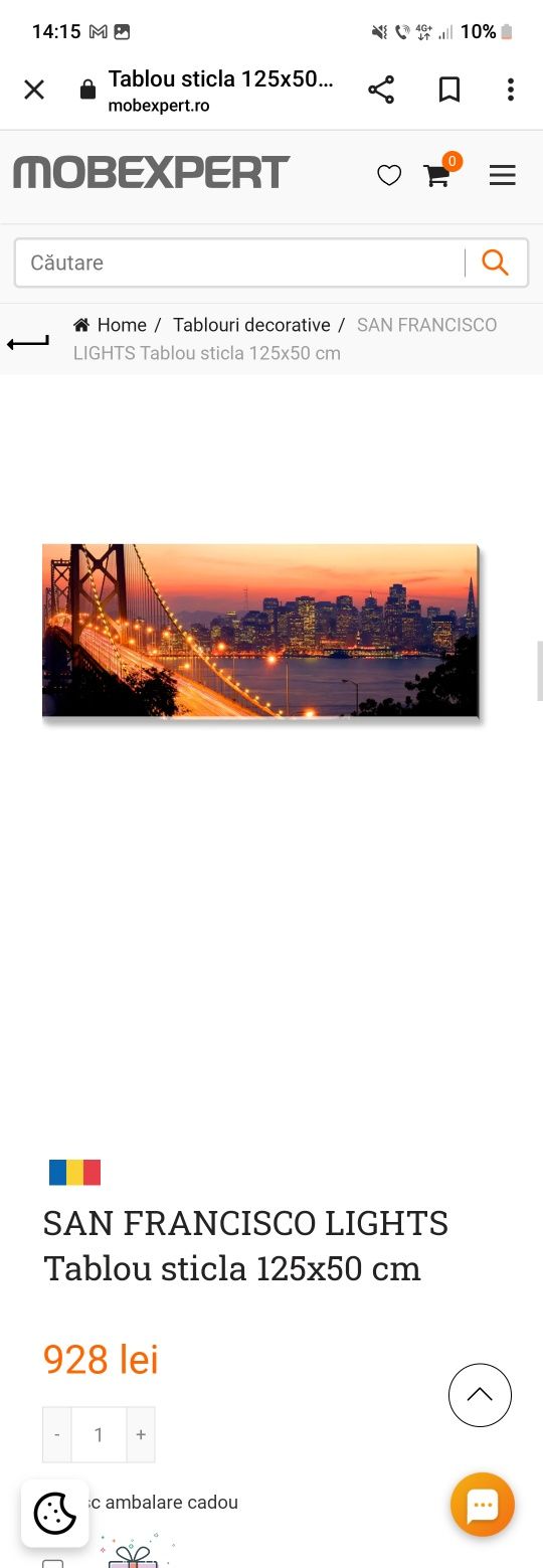 Tablou sticla San Francisco 125x50