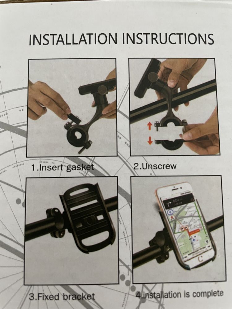 Suport de telefon metalic pentru motocicleta, scuter, atv, bicicleta