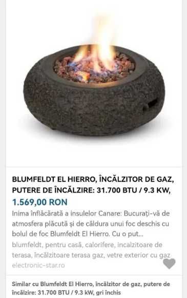 Incălzitor terasa BLUMFELDT EL HIERRO, PUTERE 9.3 kW - 549 RON