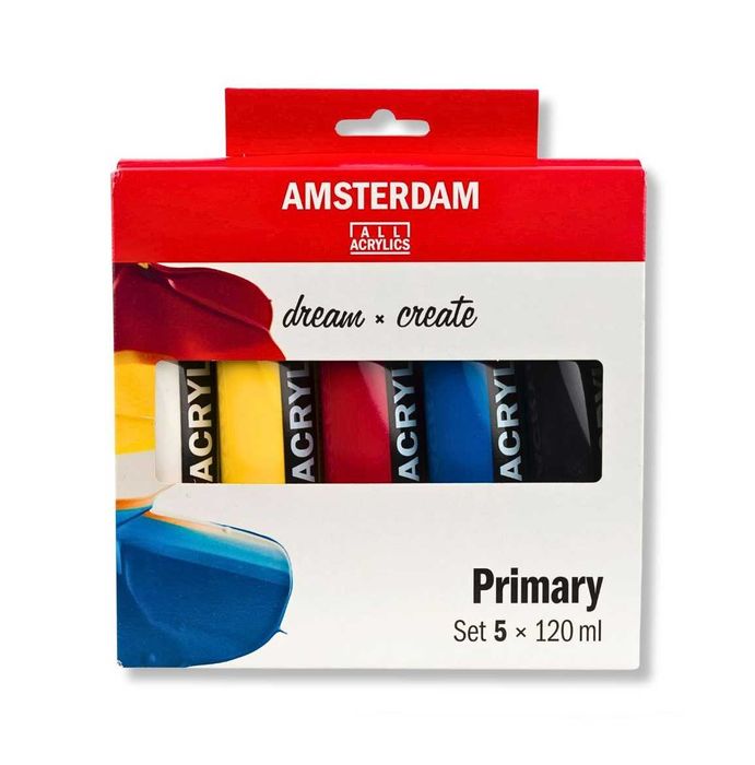 Amsterdam Комплект акрилни бои 5 цвята в тубички 120 мл