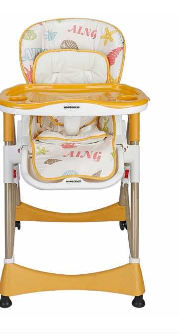 Scaun de masă pentru bebeluși – Wunderkid Loofy (Alb/Portocaliu)