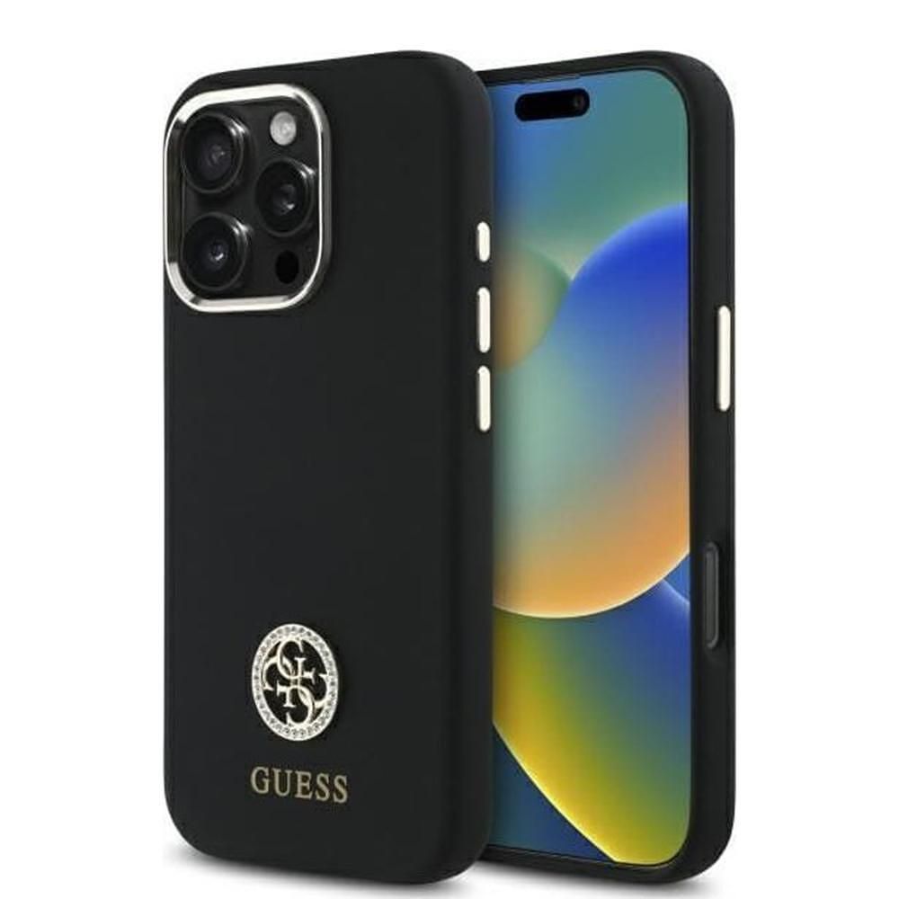 Guess - silicone logo strass 4g (guhcp16xm4dgpk) - калъф за iphone 16