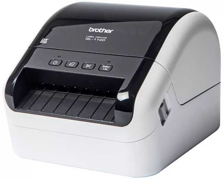 Термопринтер Brother QL-1100C, 300x300 dpi, бял, USB 2.0