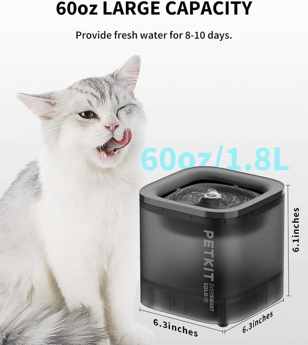 Поилка за котка PETKIT Eversweet Solo SE 1.85L безжична помпа