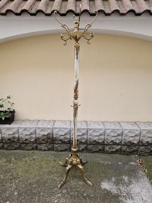 Уникална английска френска подова закачалка бронз оникс