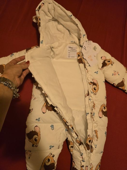 Combinezon iarnă Primark, Disney, Bambi, marimea 80 (9-12 luni). Nou