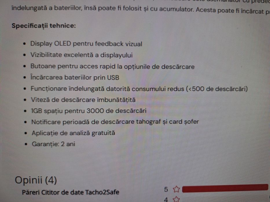 Oferta.. Cititor de date Tacho2Safe