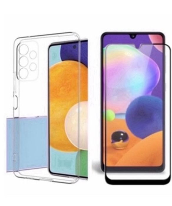 Samsung A23/A52/A53/A25/A26 Husa Silicon Clara /Neagra si Folie Sticla