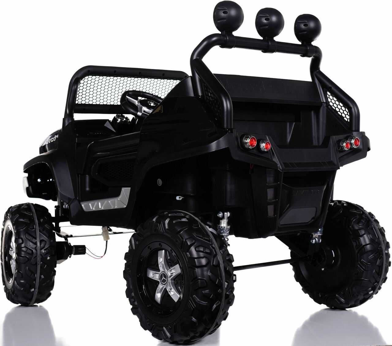UTV electric pentru 2 copii Mercedes UNIMOG 90W 12V 7Ah #Black