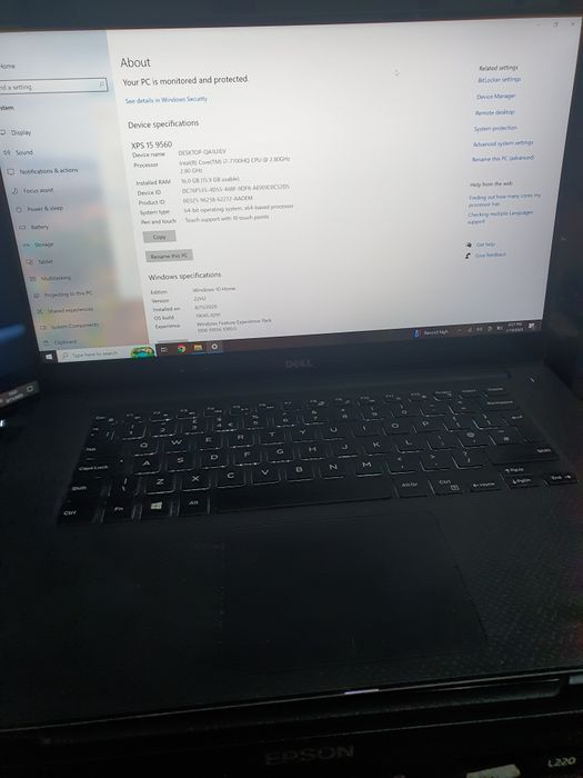 Laptop touch Dell XPS Intel i7 16GB-RAM 512GB SSD NVIDIA GeForce 1050