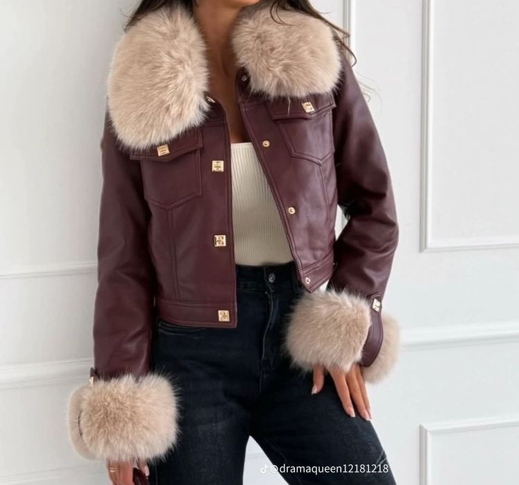 Кожено яке кафяво