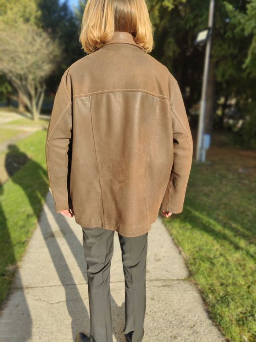 Geaca piele naturala vitel barbati Maro 2XL - XXL -3XL 54-56  C&A NOUA