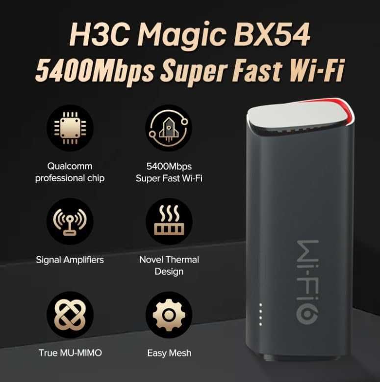 H3C Magic BX54 WLAN  Безжичен WiFi 6 рутер 512MB памет, 574 Mbit/s