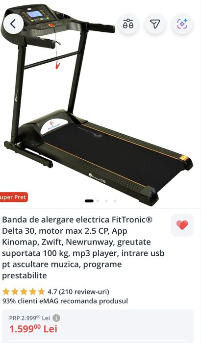 Banda alergare in gatanție 1000 lei