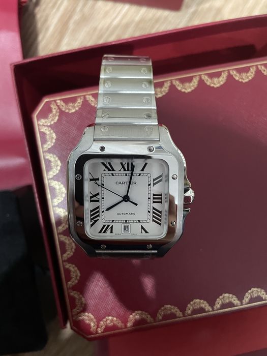 Часы cartier santos  оригинальный швейцарский механизм
