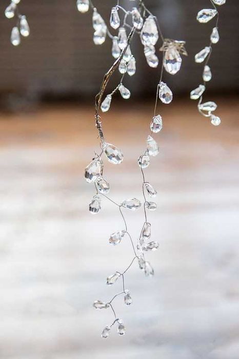 Гирлянда хрустальные капли, бусины, акрил, прозрачные, 120см