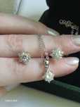Set pandantiv si cercei, diamante moissanite autentice de laborator