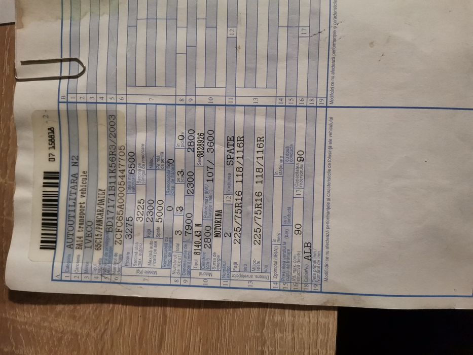 Vând platformă auto Iveco daily 65C15 se conduce cu categoria C