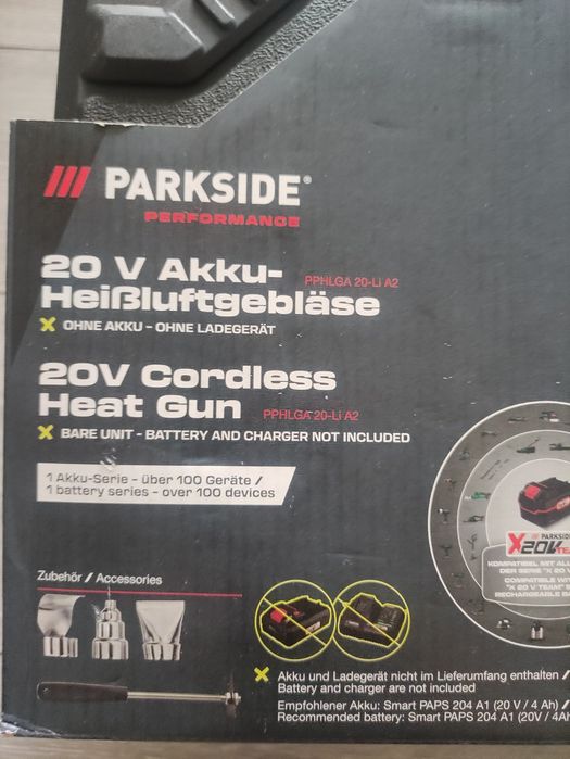 Suflanta cu aer cald pe acumulator de 20 V Parkside Performance