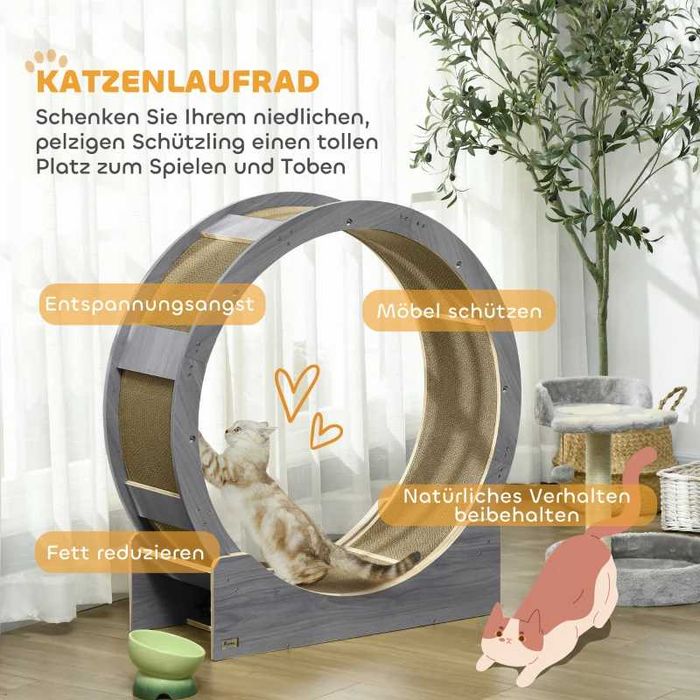 PawHut Колело за упражнения за котки, 91 см