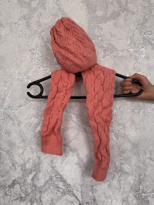 Десткие шапки с шарфом