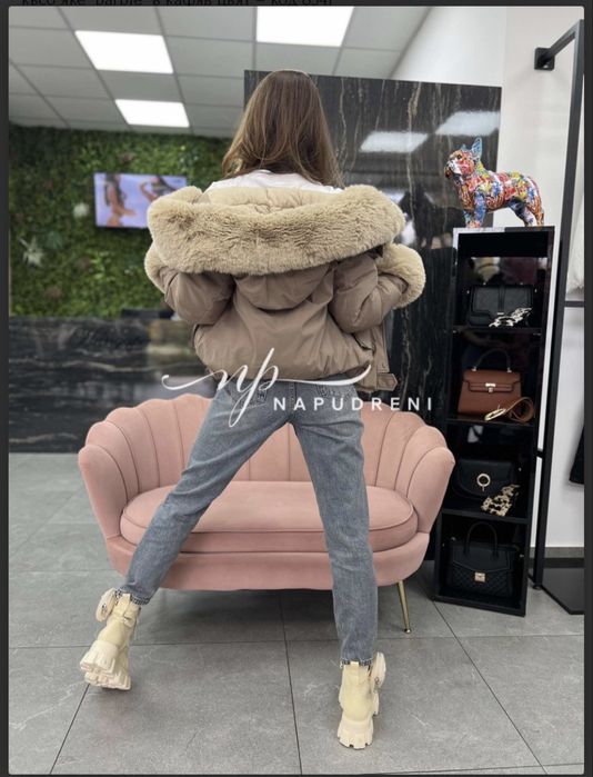 Дамско късо ЯКЕ ”BARBIE” в кафяво