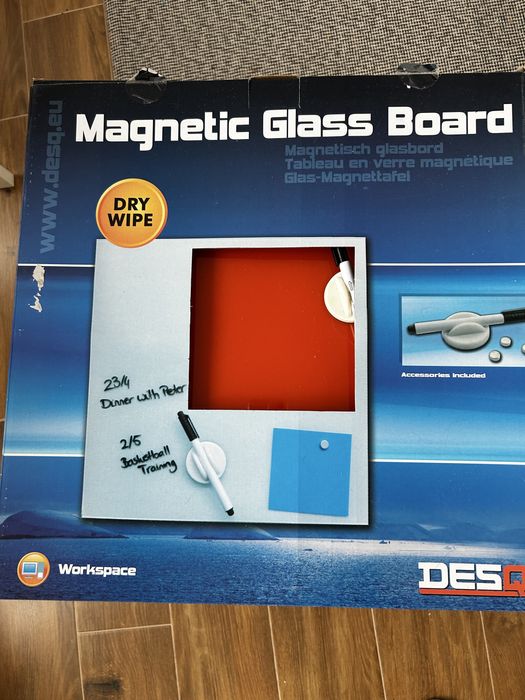 Стъклена магнитна дъска оранжева 45/45 см