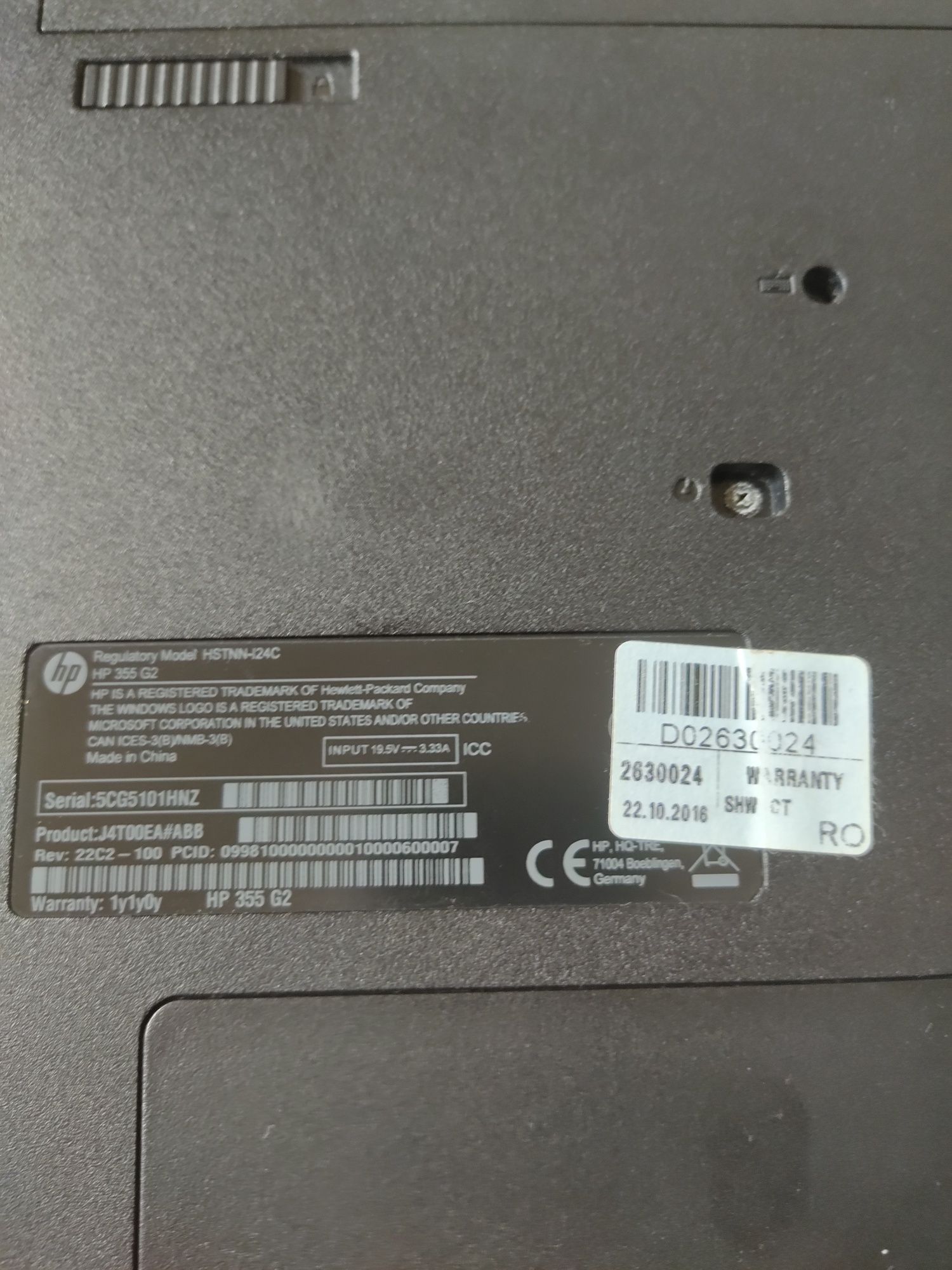 Laptop HP355 G2, în stare bună