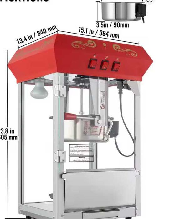 Masina aparat de pop corne 850w uz comercial noua