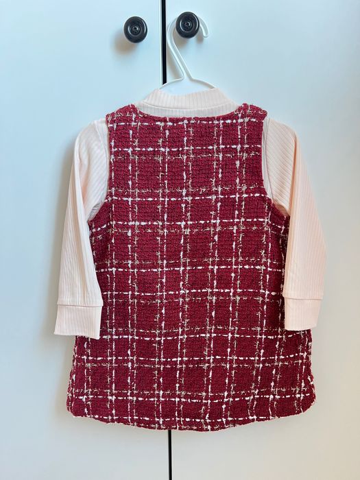 Червена коледна рокля 9-12м