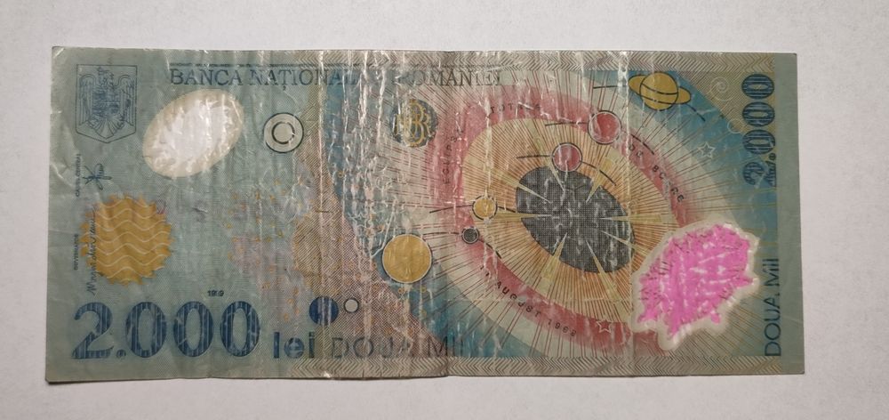 Bancnota 2000 lei 1999 eclipsa solara