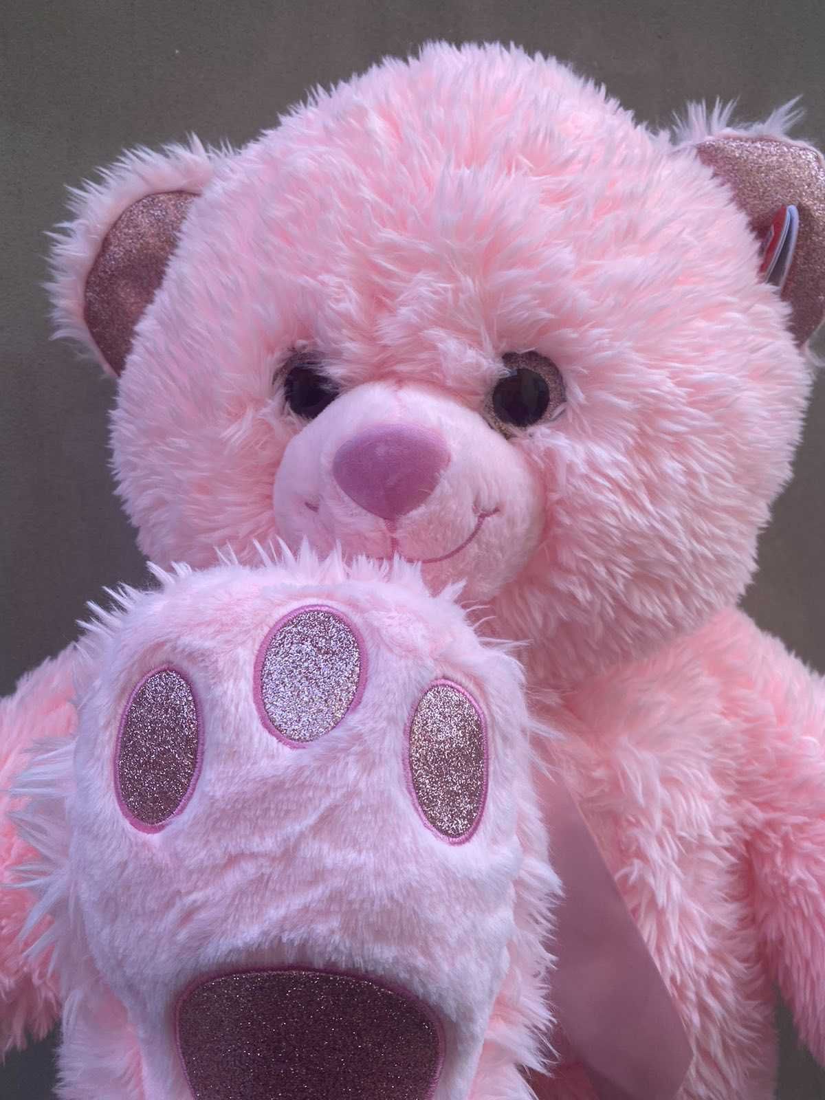 Плюшен мечок 100см 1м кафяв и розов голямо плюшено мече мечка