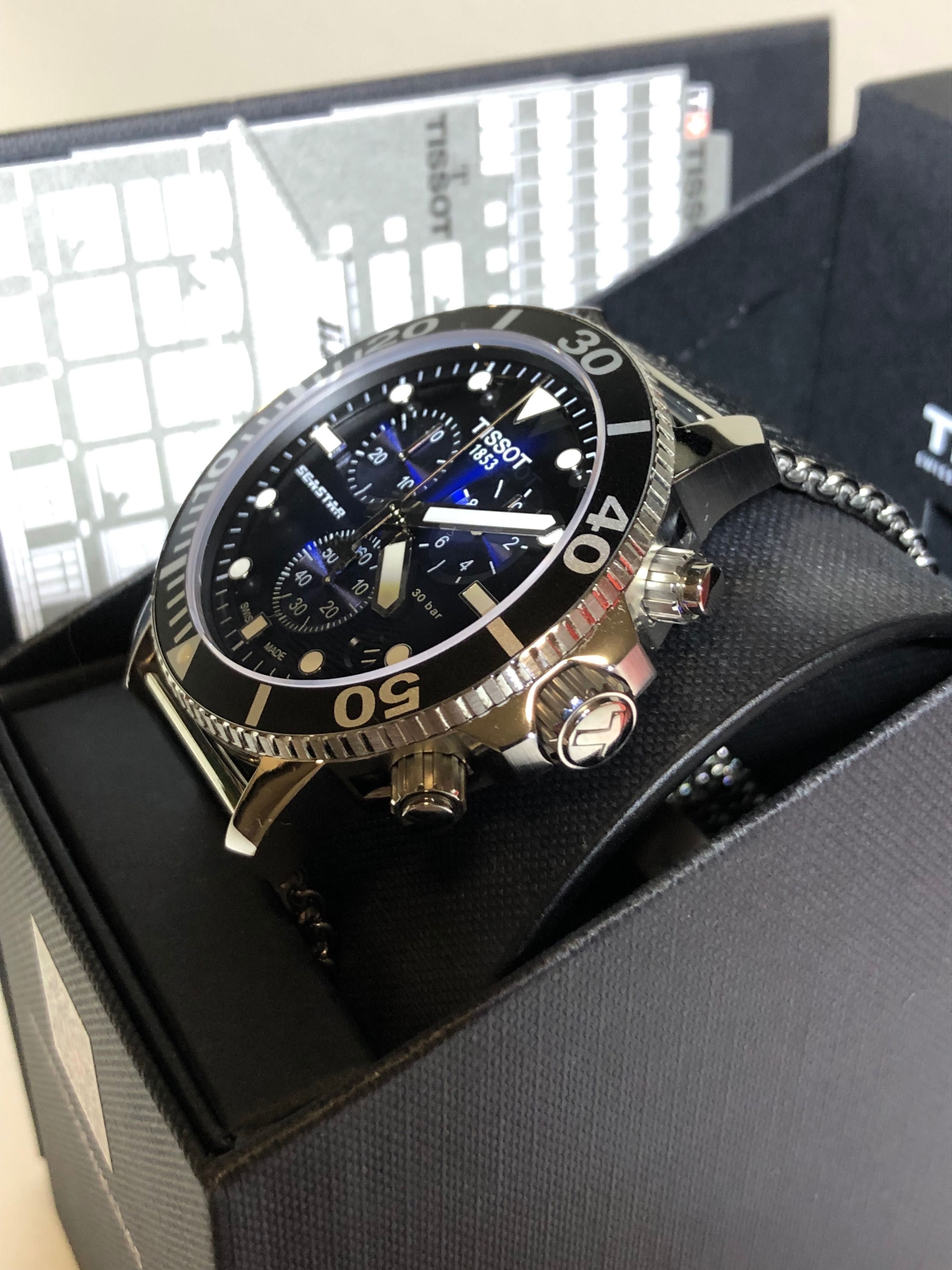 Ceas Tissot Seastar 1000 Chronograph Gradient Bleu , Bratara tip Plasa