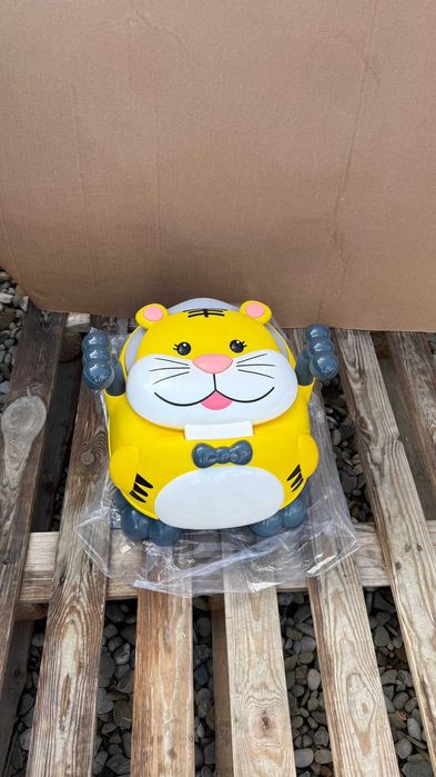 Olita scaunel pentru copii cu model Pisica cu mustati, galben