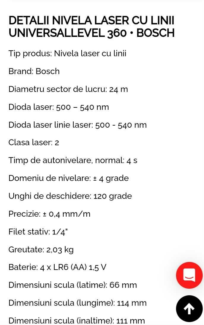 vand Nivela laser Bosch UniversalLevel 360