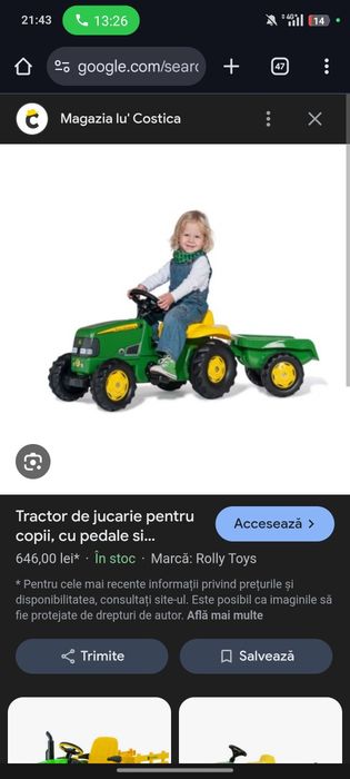 Vând tractoras John Deere