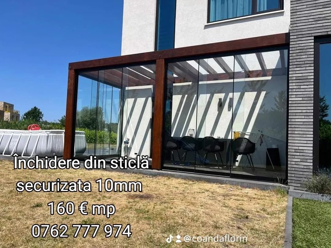 Inchidere terasa sticla 10mm securizata