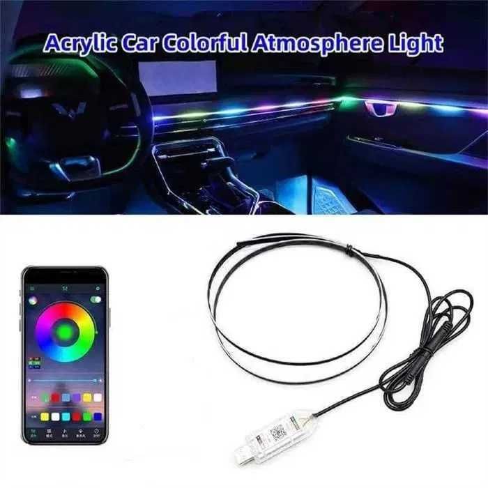 Banda led lumini ambientale auto bord, usi, picioare, plafon instelat