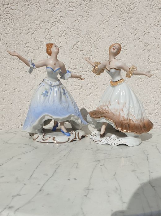 Set 2 bibelouri din porțelan ARPO Cluj-Napoca – balerine pictate manua