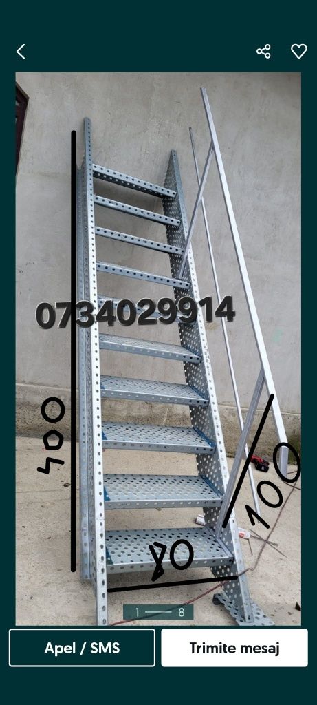 Scări metalice zincate