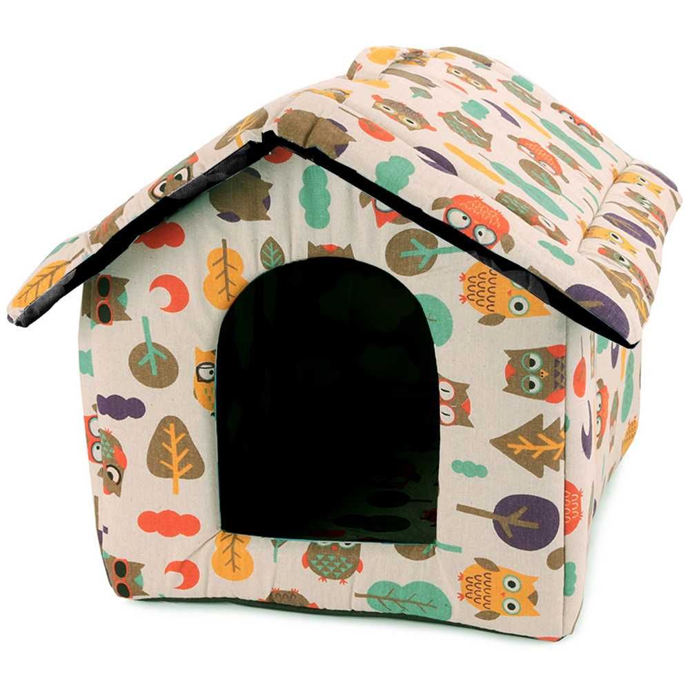Casuta pliabila pentru pisici caini mici perna detasabila 38x35x33 cm