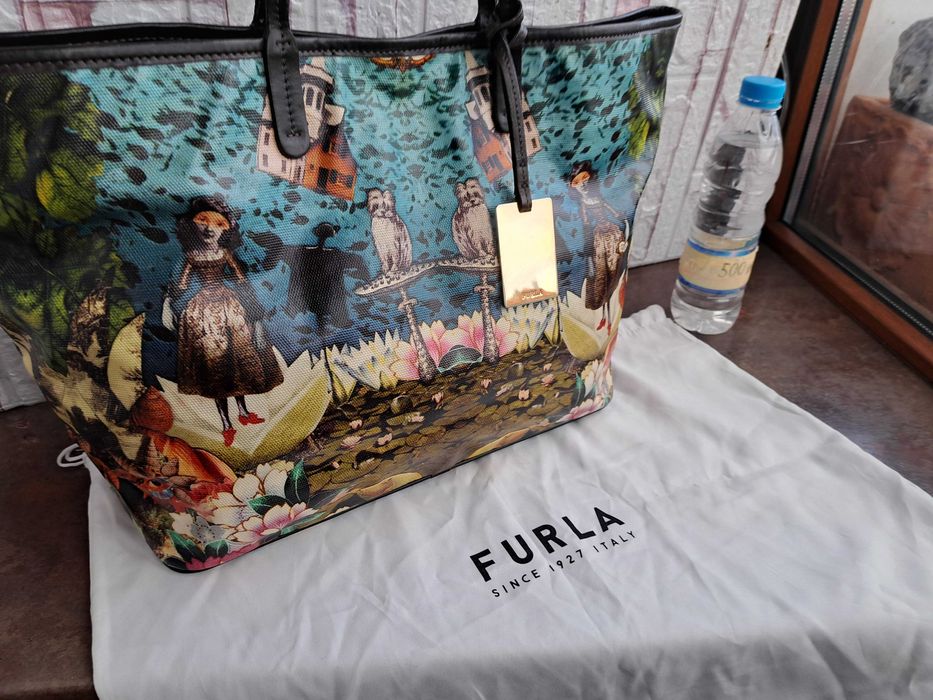 дамска чанта,Furla  кожена торба-естествена кожа