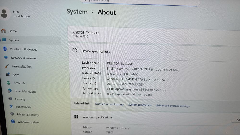 Лаптоп Dell Latitude 7310 FHD Intel i5-10310U 16GB RAM 512GB SSD